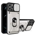 thumbnail image 1 of Funda para iPhone 14, 13, 12, 11 Pro Max, XR, XS, 8, 7, 6 Plus, SE 2022, con ranura para tarjeta de cámara, anillo de grado militar, cubierta trasera magnética 360, 1 of 4