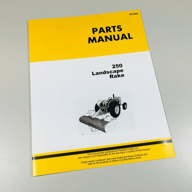 Parts Manual For John Deere 250, John Deere Landscapes Catalogue