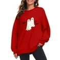 thumbnail image 4 of Fjofpr Sweatshirts for Women Graphic Halloween Sweatshirt for Women 2024 Women Classic Halloween Print Oversized Crewneck Long Sleeve Loose Pullover Sweatshirt Tops, 4 of 5