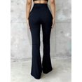 thumbnail image 2 of Women's High-Waisted Flare Pants, Front Seam Detail, Stretch Fabric, Suitable For Casual, Formal Occasions And Parties, Black, 2 of 5