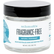 Schmidt's Deodorant Fragrance Free Natural Deodoarant Jar 2 oz Cream