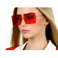 thumbnail image 4 of Sunglasses Women Gold Metal Luxury Shades Lady Red Lens, 4 of 10