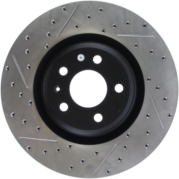 StopTech Slotted & Drilled Sport Brake Rotor Fits select: 2013-2017 AUDI Q5, 2017-2020 PORSCHE MACAN