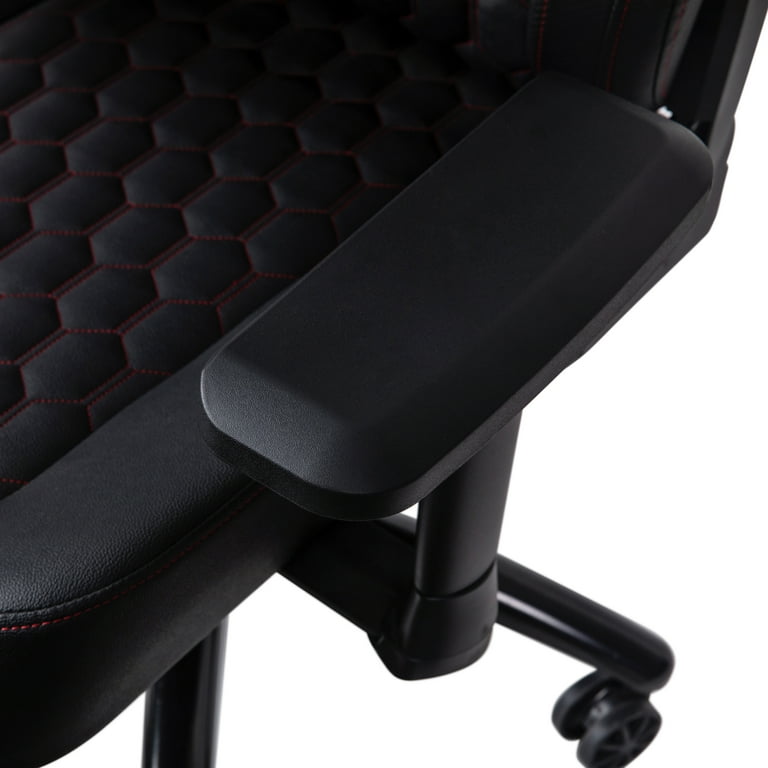 BlackArc Arcecho High Back Adjustable Gaming Chair with 4D Armrests, Head Pillow and Adjustable Lumbar Support in Black/Red Trim [B-ARC-04423]