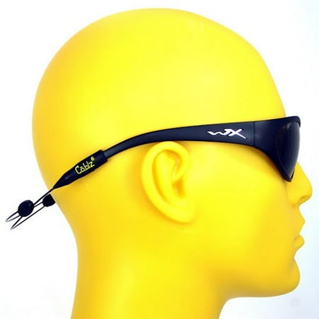 Cablz Zipz XL Adjustable Sunglasses Holder Black 14in SKU: ZipzXLB14 with Elite Tactical Cloth
