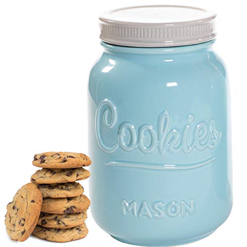 Mason Cookie Jar With Lid Large Airtight Ceramic Kitchen Canister Vintage Farmhouse Storage