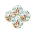 thumbnail image 7 of 13 Inch Round Placemats Set of 4, Easter Bunny Non Slip Heat Insulation PP Table Mats, Spring Rabbits Carrots Turquoise Stripes Washable Place Mats for Kitchen Dining Party Table Decor, 7 of 7