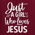 thumbnail image 5 of Wild Bobby Just A Girl Who Loves Jesus Inspirational/Christian Unisex Graphic Hoodie Sweatshirt, Maroon, Small, 5 of 5