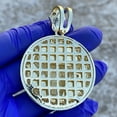 thumbnail image 6 of Bull Head Coin Hip Hop Pendant Iced 48MM Round Gold Finish w/ Gold Glitter, 6 of 6