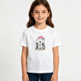 thumbnail image 2 of Girls Graphic Tees Christmas Dog Lights Kids T Shirt Xmas Party 100% Cotton Short Sleeve Soft Tops 4-13Y, 2 of 5