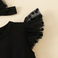 thumbnail image 4 of Newborn Baby Girl Halloween Outfit Flying Sleeve Romper Tutu Dress Tulle Skirts Hem Bodysuit Infant Halloween Black Dress, 4 of 7