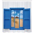 thumbnail image 3 of Ambesonne Landscape Shower Curtain, Spain Beach Distant, 69"Wx70"L, Blue Sand Brown, 3 of 3