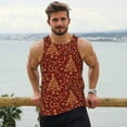 thumbnail image 6 of KLL Christmas Tree On A Red Background Print Men's Muscle Gym Workout Stringer Tank Tops Bodybuilding Fitness T-Shirts Tank Tops Men-Large, 6 of 7