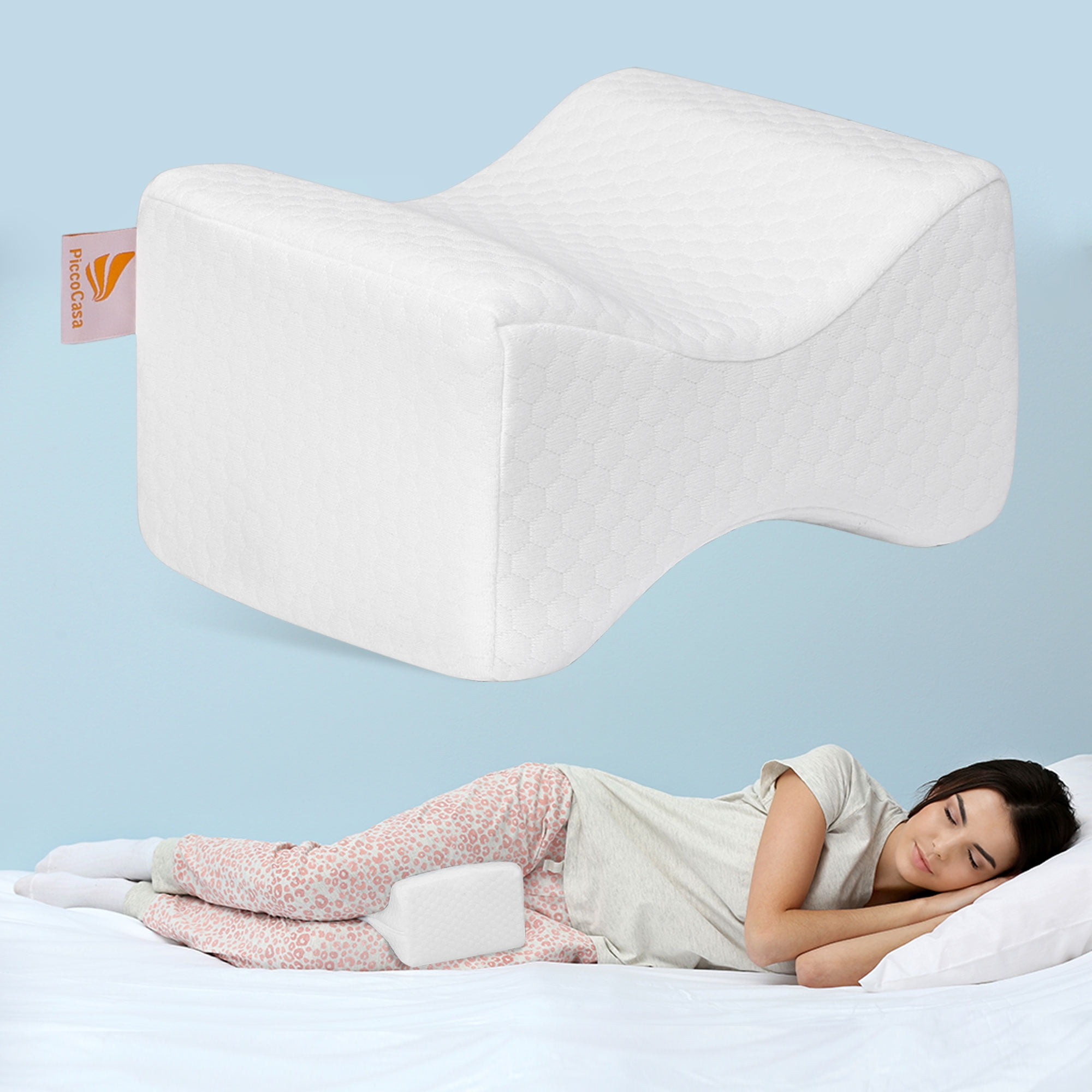 Memory Foam Knee Leg Pillow for Back Pain, Knee Pain, Sleeping Side