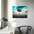 thumbnail image 3 of GOSMITH  Picture Prints Teal Heart shaped Tree Wall Painting Love Tree Canvas Art Contemporary Home Decoration, 3 of 4