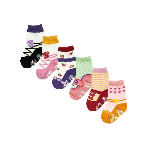Wrapables® Cutie Pie Mary Jane Non-Skid Socks (Set of 6), Set 1