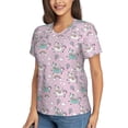 thumbnail image 2 of Fuzoiu Llama Unicorn and Rainbow Print Women's Classic V-Neck T-Shirt, Short Sleeve V Neck Tees for Casual Everyday Wear,Casual Fit Tee,Summer Fashion Tops-X-Large, 2 of 5