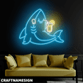 thumbnail image 3 of Craftnamesign Shark Drink Juice Neon Light For Wall Decor, Juice Store LED Wall Art, 3 of 5
