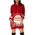 thumbnail image 2 of WILLBEST Sudadera Deportiva Para Mujer, Vestido de Navidad, Vestido de Noche Para Mujer, Sudadera Navideña de Moda Con Capucha y Bolsillo Tipo Bolso, Sudadera Estampada Con Capucha, Falda de Moda, 2 of 4