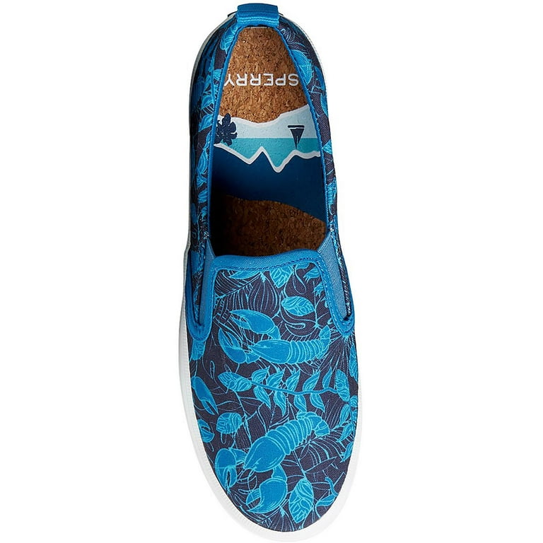 Sperry Womens Crest Canvas Lobster Print Slip On Sneakers Walmart