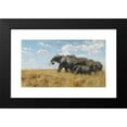 thumbnail image 2 of Wilhelm Kuhnert 14x10 Black Modern Framed Museum Art Print Titled - Elephants on the Hike (Elephants on the Move), 2 of 5