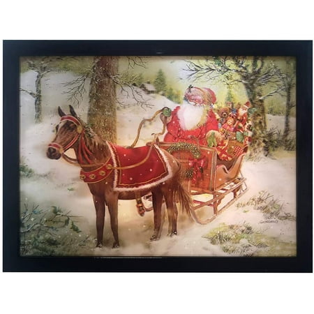 UPC 086131520891 product image for Kurt Adler 15.7-Inch Battery-Operated 3D LED Framed Christmas Santa and Horse Ar | upcitemdb.com