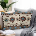thumbnail image 2 of Throw Pillow Covers 24x24 Inch Set of 2, Boho Southwest Waterproof Outdoor Pillow Covers, Farmhouse Aztec Tribe Brown Blue Plaid Decorative Cushion Pillowcases for Couch, Sofa, Bed, Garden, Patio, 2 of 9