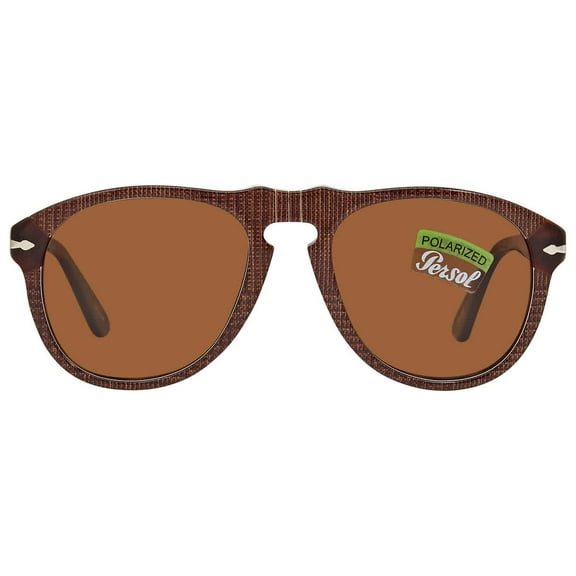 Persol Polarized Brown Pilot Men's Sunglasses PO0649 1091AN 54