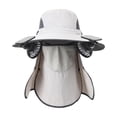 thumbnail image 2 of Nkmbld Solar Fan Hat with Neck Flap, Wide Brim Sun Hat with 2 Removable Usb Solar Charging Fans, Outdoor Hiking Camping Fishing Cap for Men Women, 2 of 8