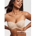 thumbnail image 2 of Sostén DOBREVA 36B sin relleno, de encaje, strapless y convertible, beige, 2 of 5