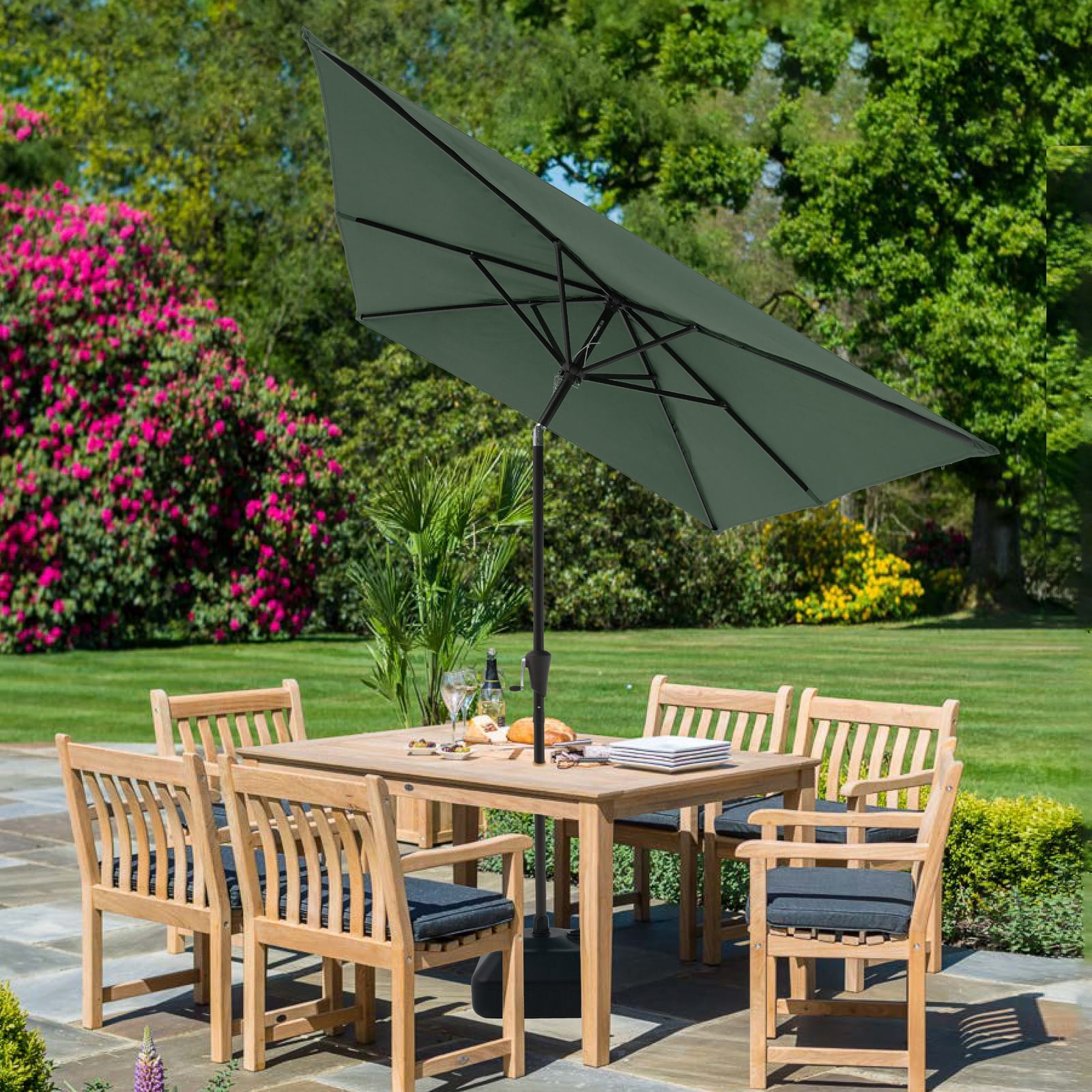 6 x 9 rectangular patio umbrella Garvee 6.5x10 ft Umbrellas Outdoor Market with Push Button Tilt and Crank, Rectangle Table Umbrellas Sturdy Ribs UV art Patio Umbrella JOYESERY 6 ft. x 9