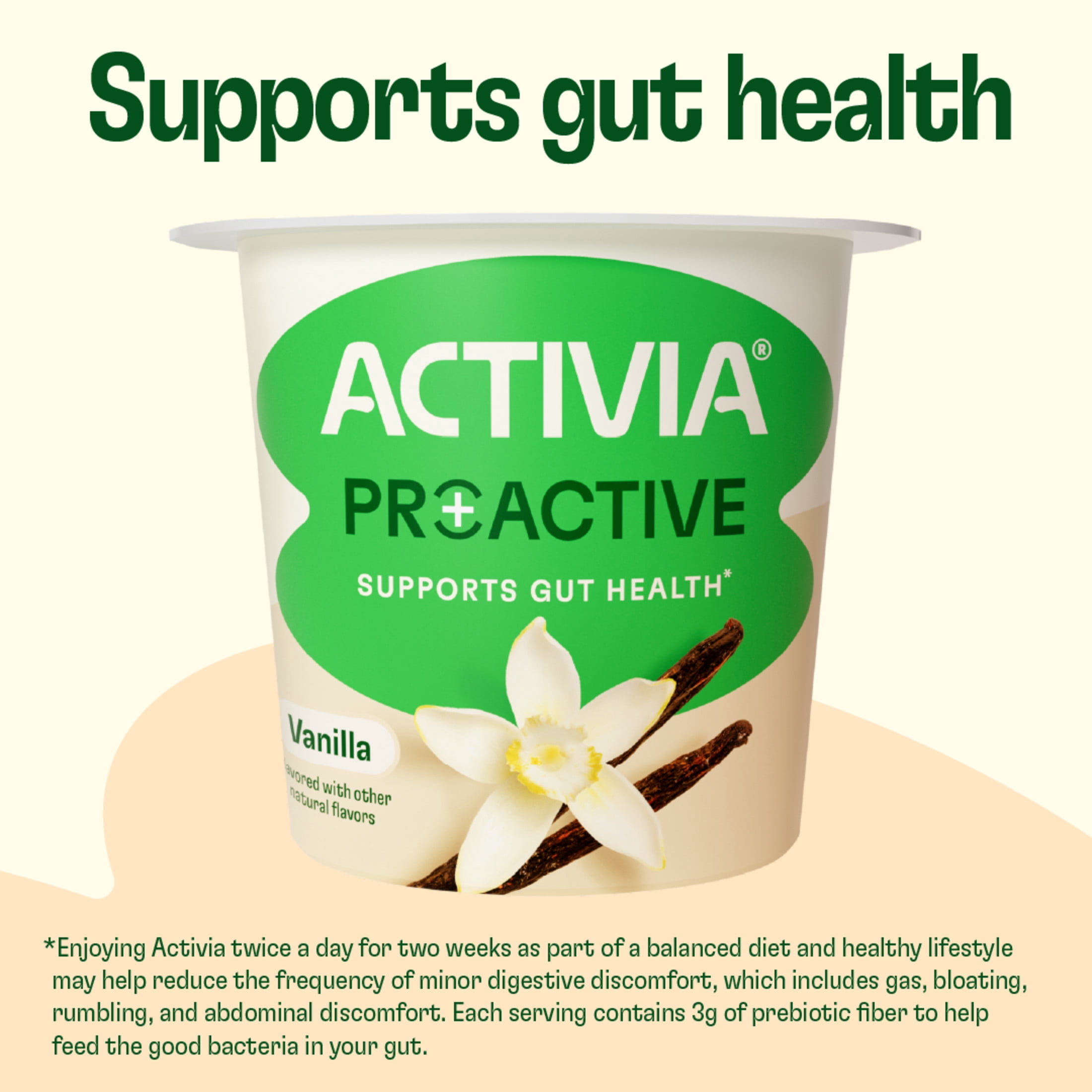 Activia Proactive Vanilla Prebiotic and Probiotic Yogurt Cups, 5.3 oz, 4 Count​