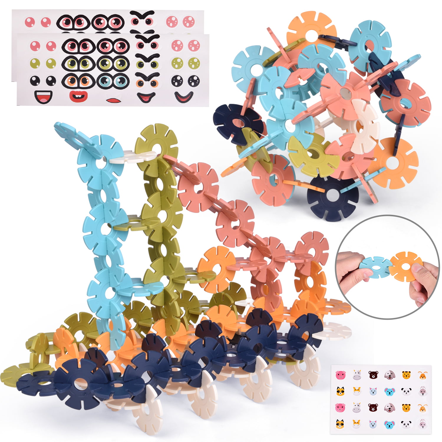 A Creative Building Toys-300Pcs sets Connect Interlocking Disc Puzzle Flakes 