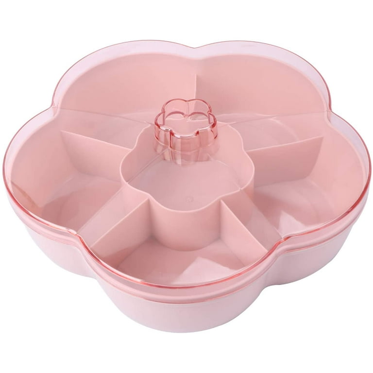 Plastic Divided Serving Tray with Lids, Snack Fruit Trayfood