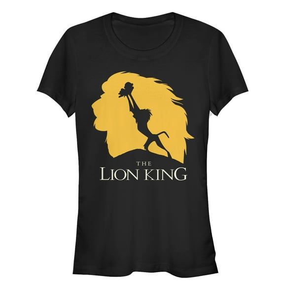 Junior's Lion King Pride Rock Silhouette Graphic Tee Black 2X Large