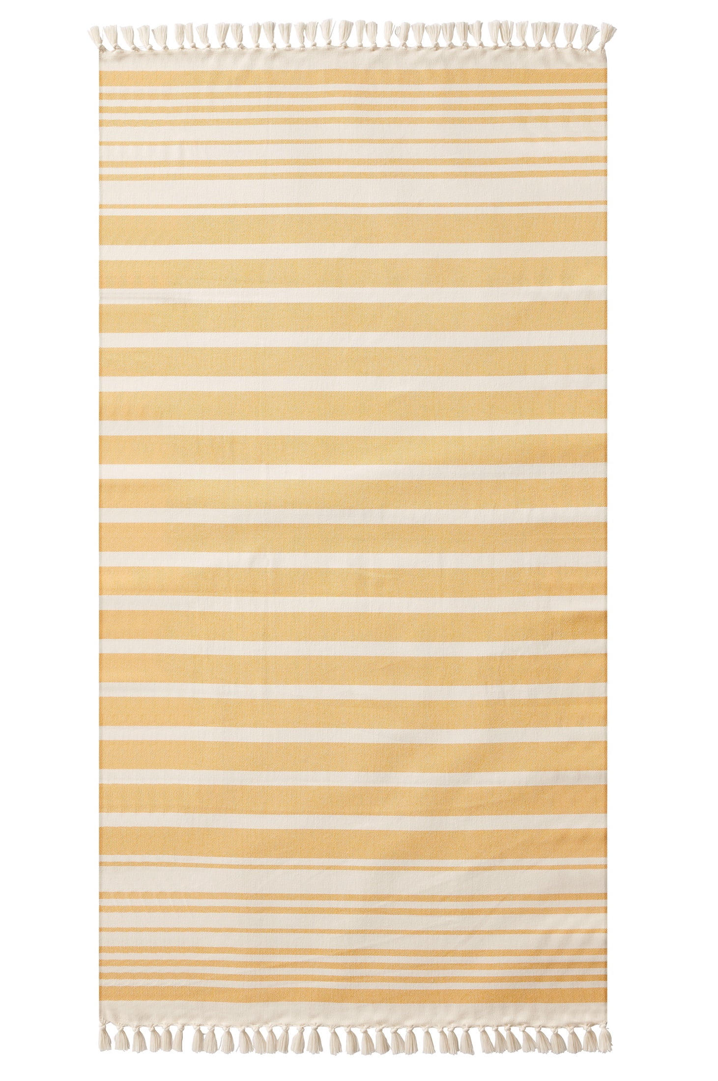 Better Homes & Gardens Oversized Flatwoven Yellow Striped Beach Towel, 38" x 72"