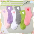 thumbnail image 4 of Bocaoying Girls Cotton Athletic Crew Socks, Multicolor Cute Hearts Patterns, 12 Pair, Ages 3-12, 4 of 7