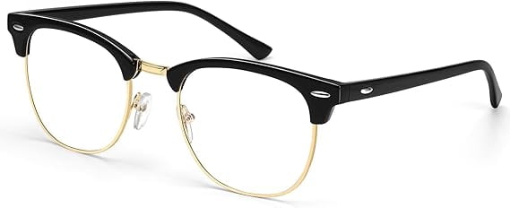 1 Pack-Glossy Black/Golden Rim