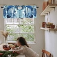 thumbnail image 5 of Summer Ocean Blue Valances for Windows Farmhouse Kitchen Curtains Valances Rod Pocket Valance Curtains for Kitchen Windows Coastal Watercolor Fish Coral Window Valances for Bathroom Bedroom 60"x18", 5 of 6