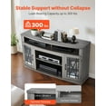 thumbnail image 5 of VEVOR TV Stand for TVs up to 65 inch, Farmhouse Entertainment Center with Light Strip, Wooden TV Cabinet Storage with Glass Doors and Adjustable Shelves, Console Table for Living Room, Bedroom, Gray, 5 of 9