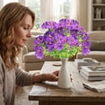 thumbnail image 1 of Flores artificiales de seda con tallos falsos de aspecto realista para decoración del hogar, sala de estar, mesa, oficina y bodas – No requieren mantenimiento., 1 of 5