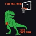 thumbnail image 3 of Tee Hunt T-Rex Can't Dunk Funny T-Shirt Basketball Tyrannosaurus Fail Mens, Light Pink, 5X-Large, 3 of 5