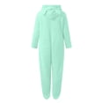 thumbnail image 5 of Rotm Pajama Onesie for Women Womens Onesies Pajamas One Piece Hooded Adult Pajama Jumpsuit Winter Fuzzy Sleepwear Mint Green,4XL, 5 of 5