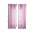 thumbnail image 2 of Ohmyroo Sheer Ruffle Trimmed Window Curtains Semi Transparent Drapes For Living Room Bedroom 96 Inch Multicolor, 2 of 6