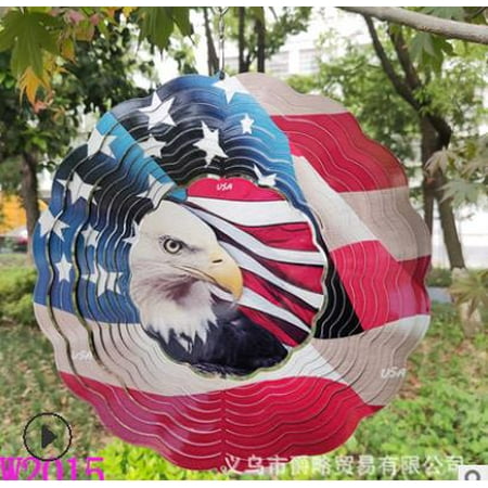 

Pudcoco 12in Wind Chimes Independence Day Star Stripe Eagle Print Pendants