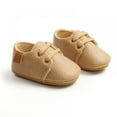 thumbnail image 4 of Newborn Baby Boy High Grade PU Lace-up Non-slip Soft Sole Toddler Frist Waliking Shoes, 4 of 12