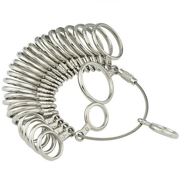 27-Piece Finger Sizer Ring Measuring Tool Set with Half Sizes 1-13, Steel Mandrels for Accurate Jewelry Ring Sizing