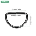thumbnail image 3 of Uxcell 10-Pack Hebillas en D, Anillo en D de Hierro No Soldado de 1-1/2 Pulgadas para Bolsos/Delantales/Cinturones/Collares para Mascotas, Hardware de Anillo en D Semicircular [Negro Gris], 3 of 6