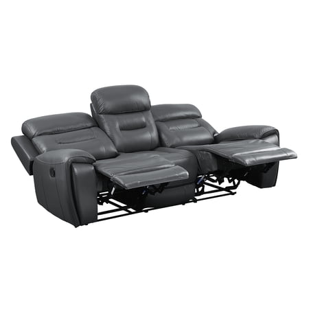 Contemporary Gray Leather Sofa by Acme Lamruil LV00072