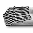 thumbnail image 3 of Chevron Soft Flannel Fleece Throw Blanket, Zig Zags in Black and White Sharp Arrow Inspired Classic Retro Tile Monochrome, Cozy Plush for Indoor and Outdoor Use, 70" x 90", Black White, by Ambesonne, 3 of 6
